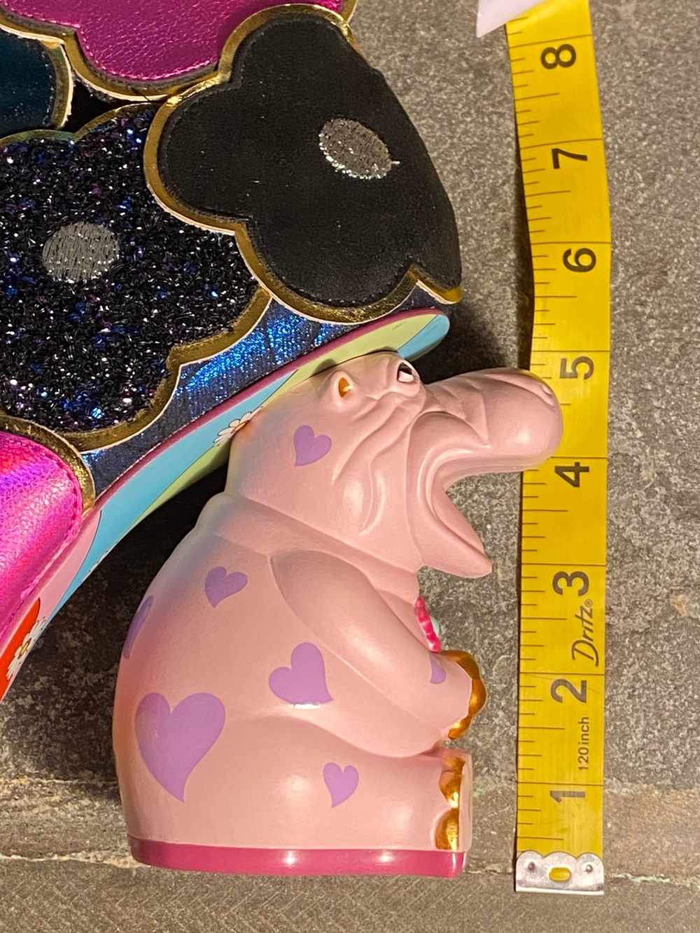 NIB Irregular Choice “Hippo-Ray”booties,sparkly flowers,pink Hippo heels,10 - Picture 16 of 16